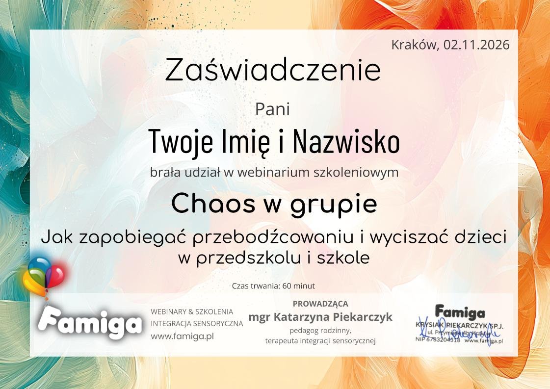 Imienne zaświadczenie – Chaos w grupie